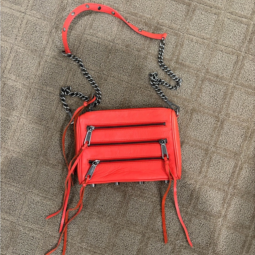 Rebecca Minkoff Mini 5 Zip Convertible Crossbody Bag in Coral